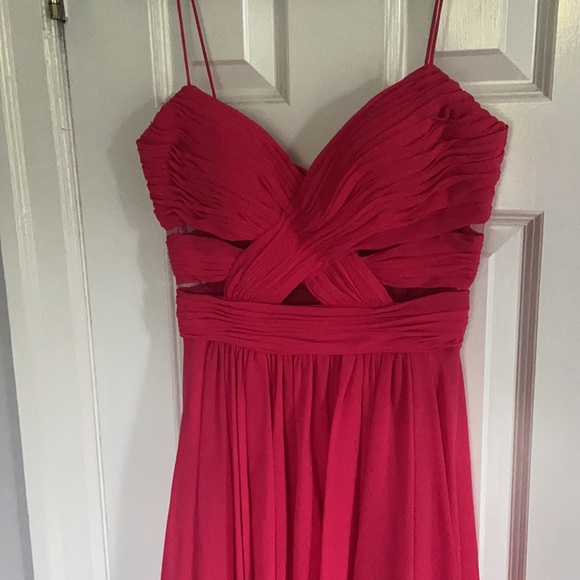 Red/ hot pink. Cache high/low dress. Size 6 - Picture 2 of 3